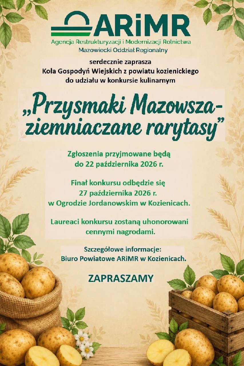 plakat z grafiką ziemniaczaną